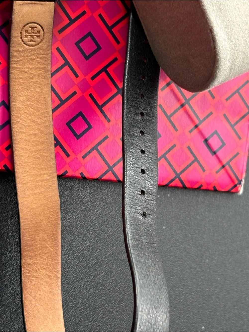 Tory Burch Black and Gold Double-Wrap Leather Watch